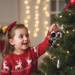 Black French Bulldog Hugging Candy Cane French Bulldog Gifts 2D Flat Acrylic Ornament - Christmas Tree Decoration, Gifts for Dog Lovers 2025