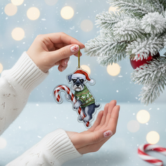 Schnauzer Christmas Ornament |Schnauzer Hugging Candy Cane Gifts 2D Flat Acrylic Ornament - Christmas Tree Decoration, Dog Lovers Gifts for Women, Men 2025