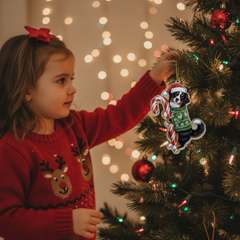 Bernese Moutain Hugging Candy Cane Bernese Mountain Dog Gifts 2D Flat Acrylic Ornament - Christmas Tree Decoration, Gifts for Dog Lovers 2025