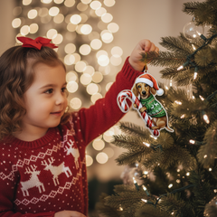 Dachshund Tan Brown Hugging Candy Cane Dachshund Gifts for Women 2D Flat Acrylic Ornament - Christmas Tree Decoration, Gifts for Dog Lovers 2025